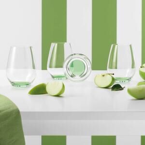 4 VILLEROY&BOCH Colourful Life Flat Wine Crystal Tumbler GreenApple